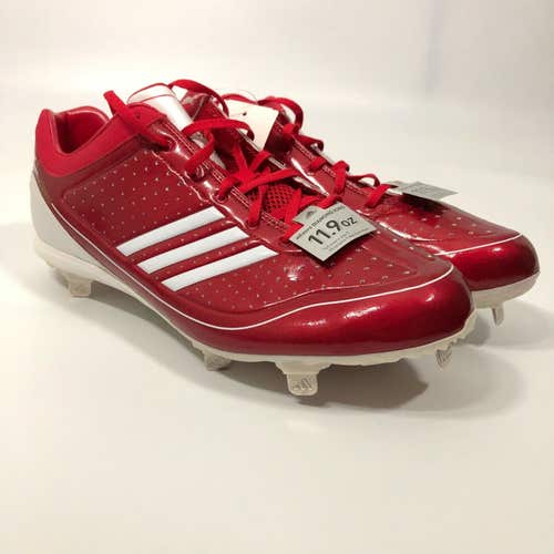 Adidas Mens Baseball Cleats 14 Red White Shoe Metal Adizero Diamond King