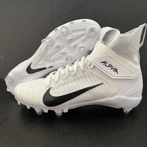 (Size 11) Nike Alpha Menace Elite 2 'White Black' Detachable Lacrosse/Football Cleats