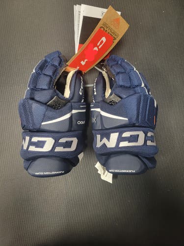 New CCM Tacks XF Pro Gloves Senior 13" Navy Blue