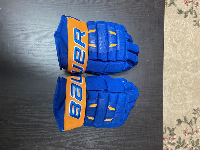 NEW Custom Blue/Gold Bauer Nexus Pro Series Gloves