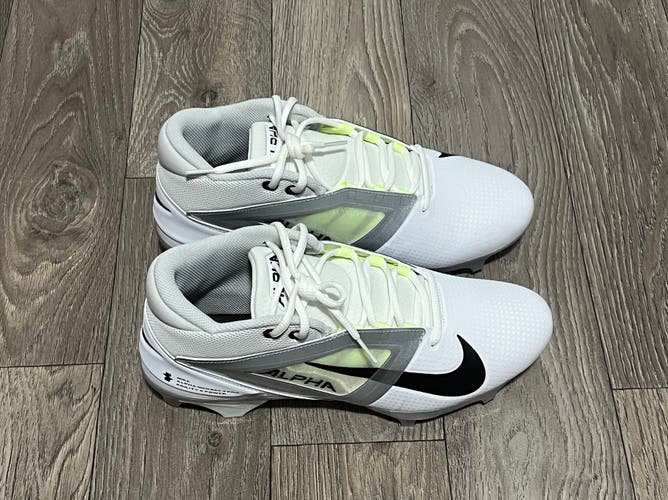 Nike Alpha Menace 4 Pro Men's Football Cleats White/Photon FD7037-100 Sz 10.5