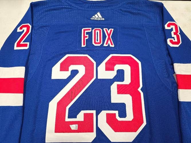 Adidas New York Rangers ADAM FOX Signed Auto Authentic Hockey Jersey w/COA