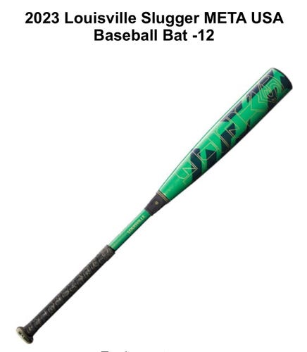 New 2023 Louisville Slugger Meta USABat Certified Bat (-12) Composite 17 oz 29"