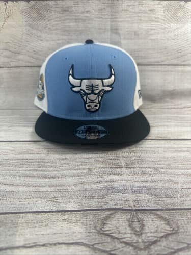 New Era Chicago Bulls 6x Champs Patch 9FIFTY Snapback Hat Adjustable Sky Blue