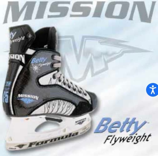 Mission Amp 3 Betty Flyweights hockey skates Woman’s Shoe Size 6