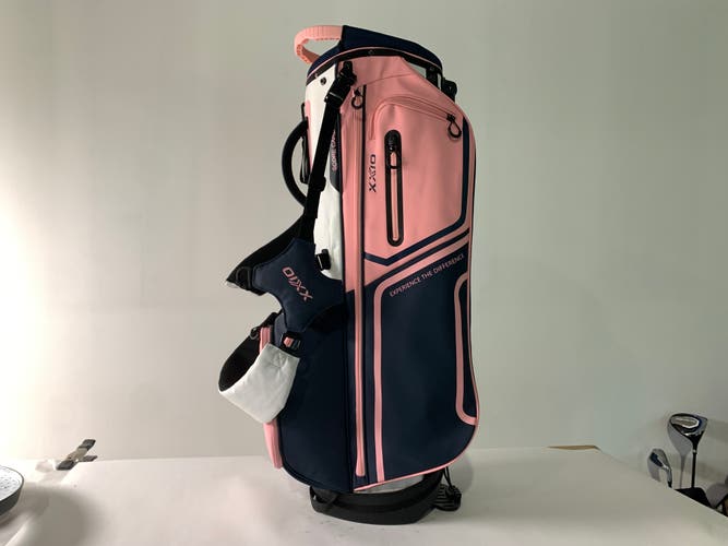 XXIO Lady Stand Bag Pink White Navy Blue 5-Way Divide Dual Strap Golf Bag