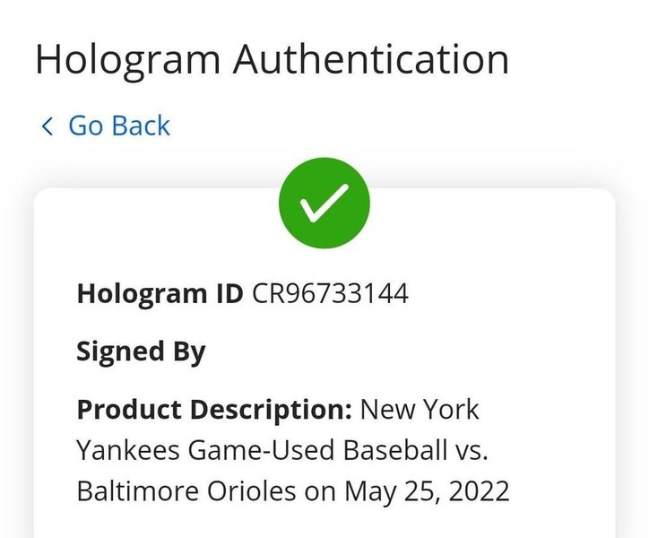 New York Yankees Authentic Game Used Baseball vs Baltimore Orioles 5-25-22