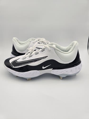 Nike Alpha Huarache Elite 4 Low 'White Black Blue Tint' Baseball Cleats Mens Size 11