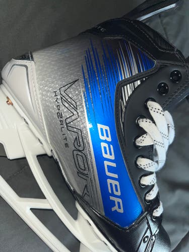 New Custom blue Senior Bauer Vapor Hyperlite 2 Hockey Skates Extra Wide Width 8