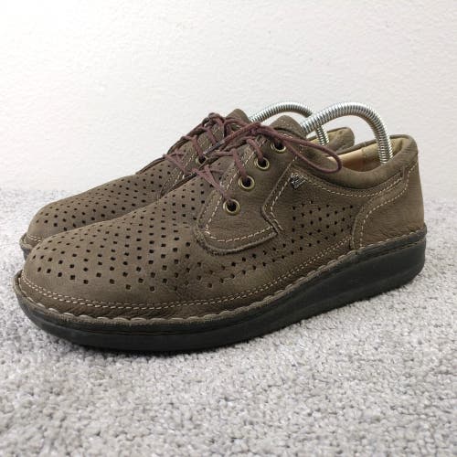 Finn Comfort Baden Mens 41 EU Comfort Shoes Perforated leather Brown Lace Up