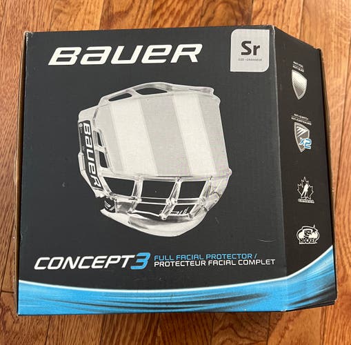 New In Box—Bauer Concept 3 Full Shield -Senior