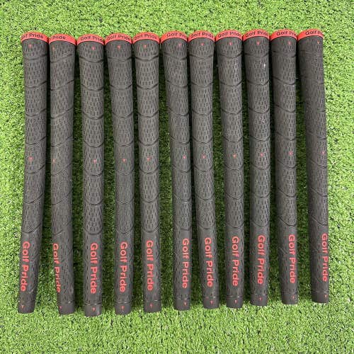 Lot of 11 Golf Pride Dual Durometer Standard Size Grips Black Red