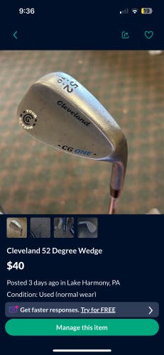Cleveland 52 degree wedge