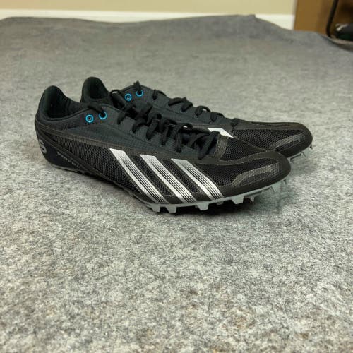 Adidas Mens Shoe 10.5 Black Silver Cleat Spikes Track Running Sprint Star 4 O1