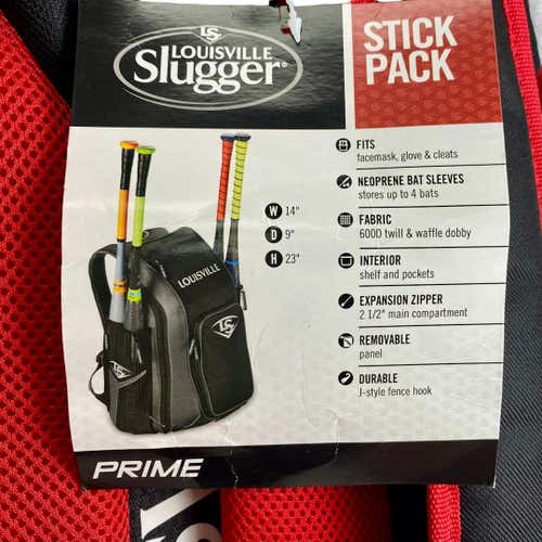 Used Louisville Slugger Prime Stick Pack Baseball And Softball Backpack New Condition
