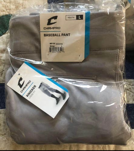 Gray New Large Youth Men's Champro Game Pants