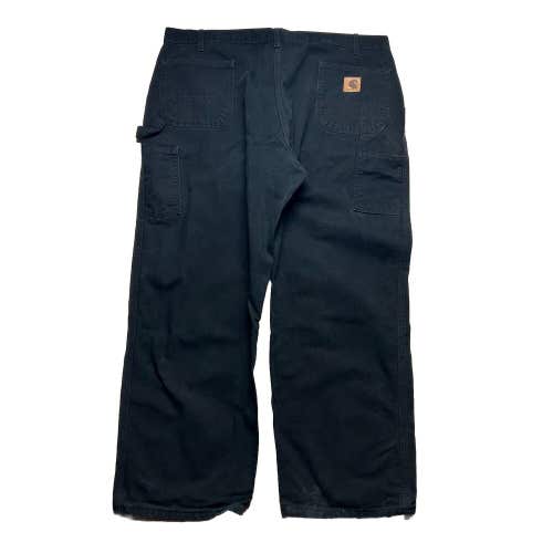 Carhartt Duck Canvas Pants Black B11 Heavy Cargo Carpenter Made in USA 44x30