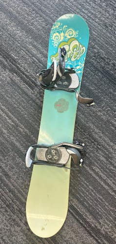 Used Women's Burton Secret Snowboard With Burton Stiletto Bindings