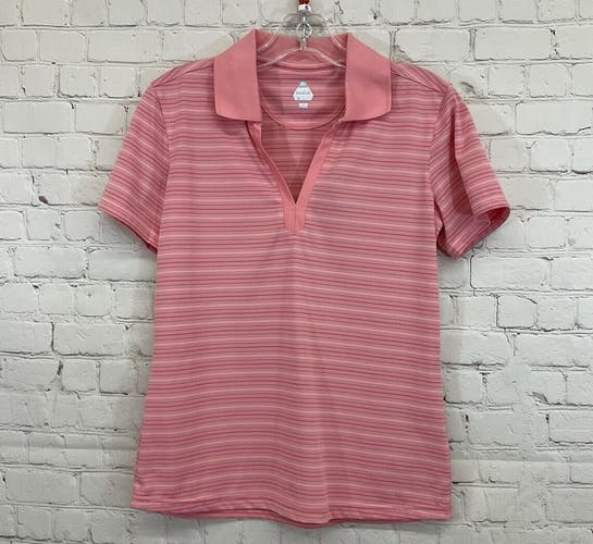 Bolle Womens Tech CC7369 Size Small Pink Stripe Athletic Golf Polo Shirt NWT