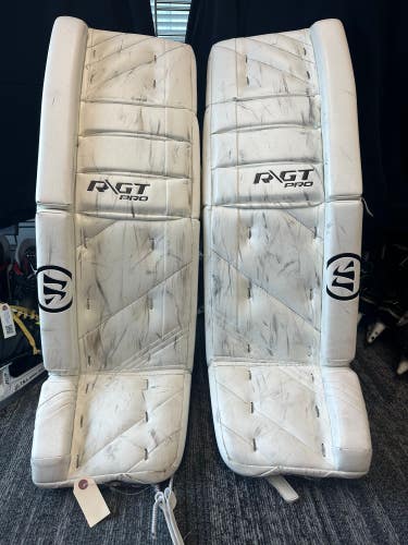 White Used 34" Senior Warrior Ritual GT Pro Goalie Leg Pads