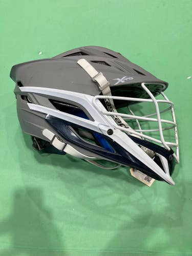 Used Gray Cascade XRS Helmet W/ Navy Blue Chin Piece