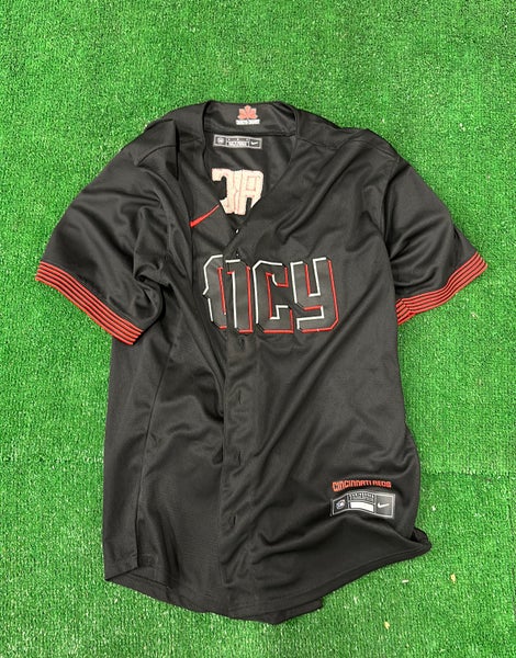 Black New Medium Men's Nike City Connect Flex Base Stitched Baseball Jersey  (Elly De La Cruz)