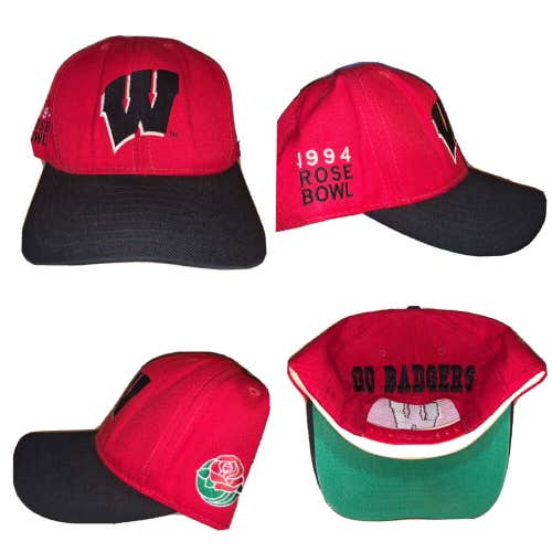 Vintage 1994 Wisconsin Badgers Rose Bowl Champions Spellout Snapback Hat Cap