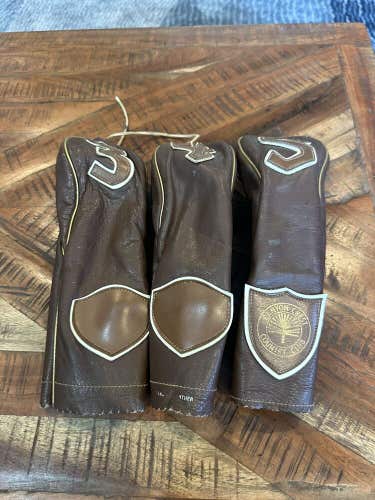 Vintage Genuine Leather Golf Club Head Covers 3, 4,5