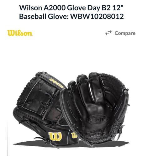 New Wilson Left Hand Throw Pitcher's A2000 Baseball Glove 12"