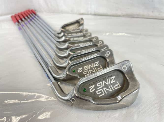 Used Ping Zing 2 Green Dot 3i-pw Regular Flex Steel Shaft Golf Iron Set Irons