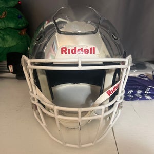 Used Large Riddell Chrome Silver SpeedFlex Helmet
