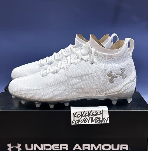 Under Armour Command Pro MC Lacrosse Cleats White Size 10.5 Mens 3023384-100 LAX