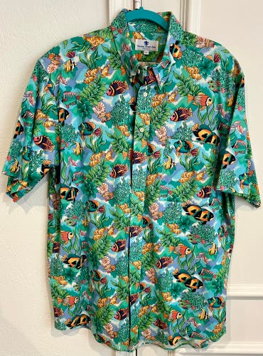 English Sports Shop Bermuda Tropical Fish Short-Sleeve Button Down Shirt (XL)