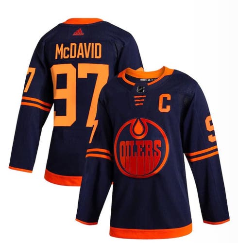 Connor McDavid Adidas Authentic Navy Blue Edmonton Oilers Alternate Jersey