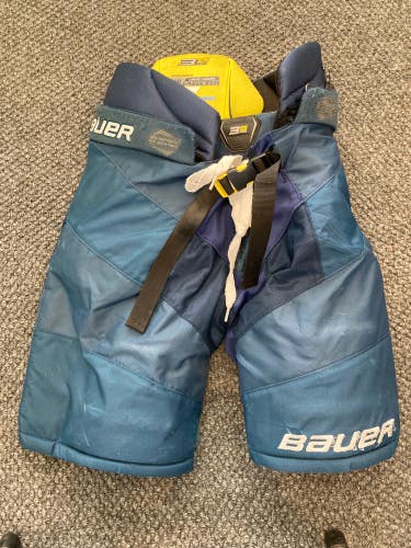 Blue Used Junior Large Bauer Supreme 3S Pro Hockey Pants