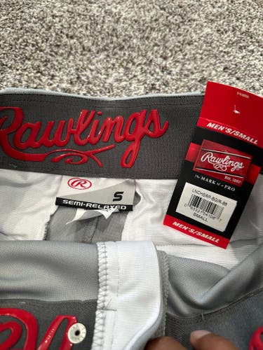 Gray New Small Adult Men's Rawlings Game Pants