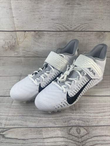 Nike Mens 12.5 Alpha Menace Pro 2 White/Wolf Grey AQ3209-100 Football Cleats New