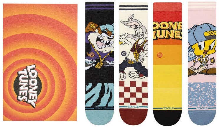 Stance x Looney Tunes Box Set Bugs Bunny Tweety Taz Crew Socks Large Men's 9-13