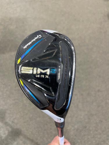 Used Men's TaylorMade Sim2 Max Hybrid Right Handed Stiff Flex 3H