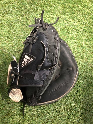 Black Used Kid Pitch (9YO-13YO) Adidas Right Hand Throw Catcher's Baseball Glove 31.5"