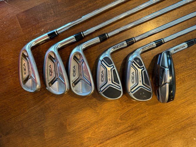 Used Men's Adams Right Handed Stiff Flex Graphite/Steel Shaft Idea A7 OS Max Iron Set