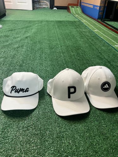 Puma, Adidas Performance Golf Hats White