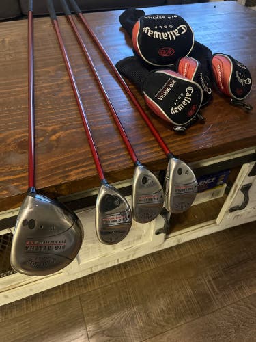 Callaway Big Bertha driver 454. 11° and three Woods heaven Wood 5,4,3 with covers