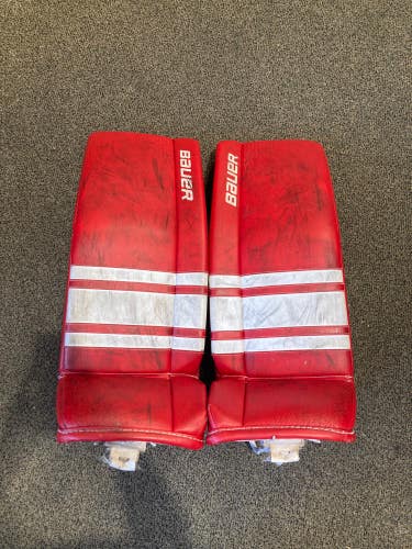 Red Used 30" Junior Bauer GSX Goalie Leg Pads