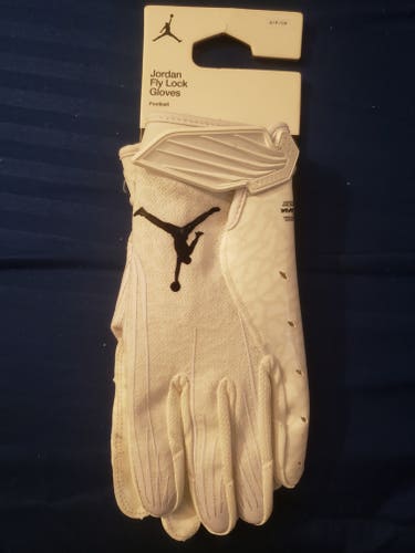 White New Small Adult Jordan Jordan Fly Lock Gloves