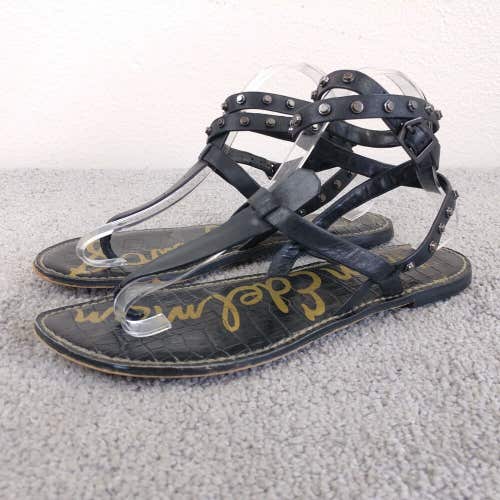 Sam Edelman Gabriella Womens 9.5 Thong Sandals Studded Strappy Black Flats