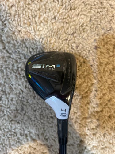 Used 2021 TaylorMade Right Handed Stiff Flex 4H SIM 2 Max Rescue Hybrid