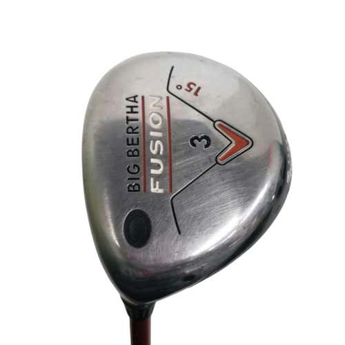 Used Callaway Big Bertha Fusion 3 Wood Left Hand Stiff Flex Graphite Shaft Fairway Woods