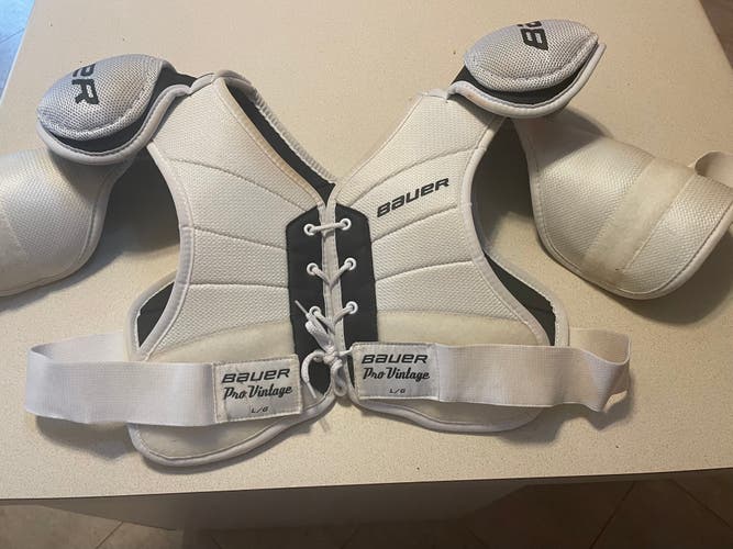 Used Large Senior Bauer Pro Vintage Shoulder Pads