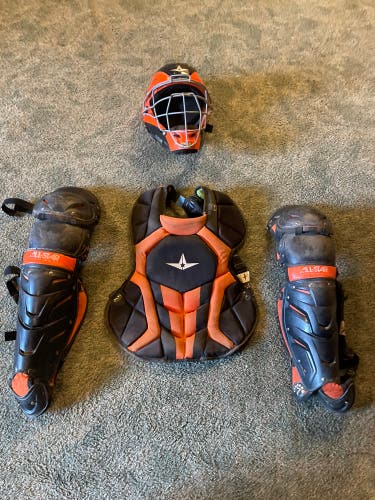 All Star S7 Axis Intermediate Catcher’s Gear (Black/Orange)